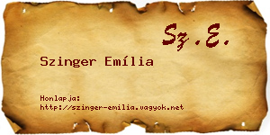 Szinger Emília névjegykártya